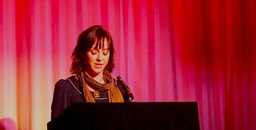 Helen Logan reading ‘On The Platform’, 1st Feb 2013. Image © Bookseeker Agency