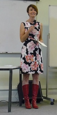 Kasia James addressing visitors to the launch.